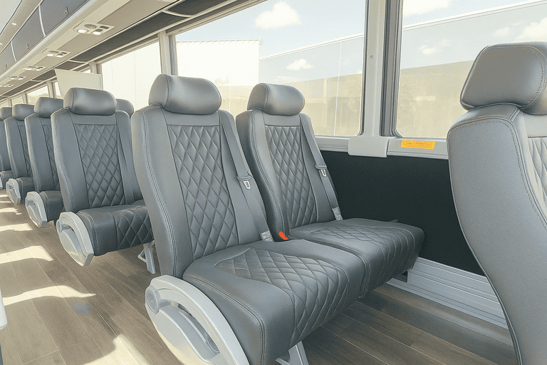 interior of Provo Shuttle Bus Rentals charter bus